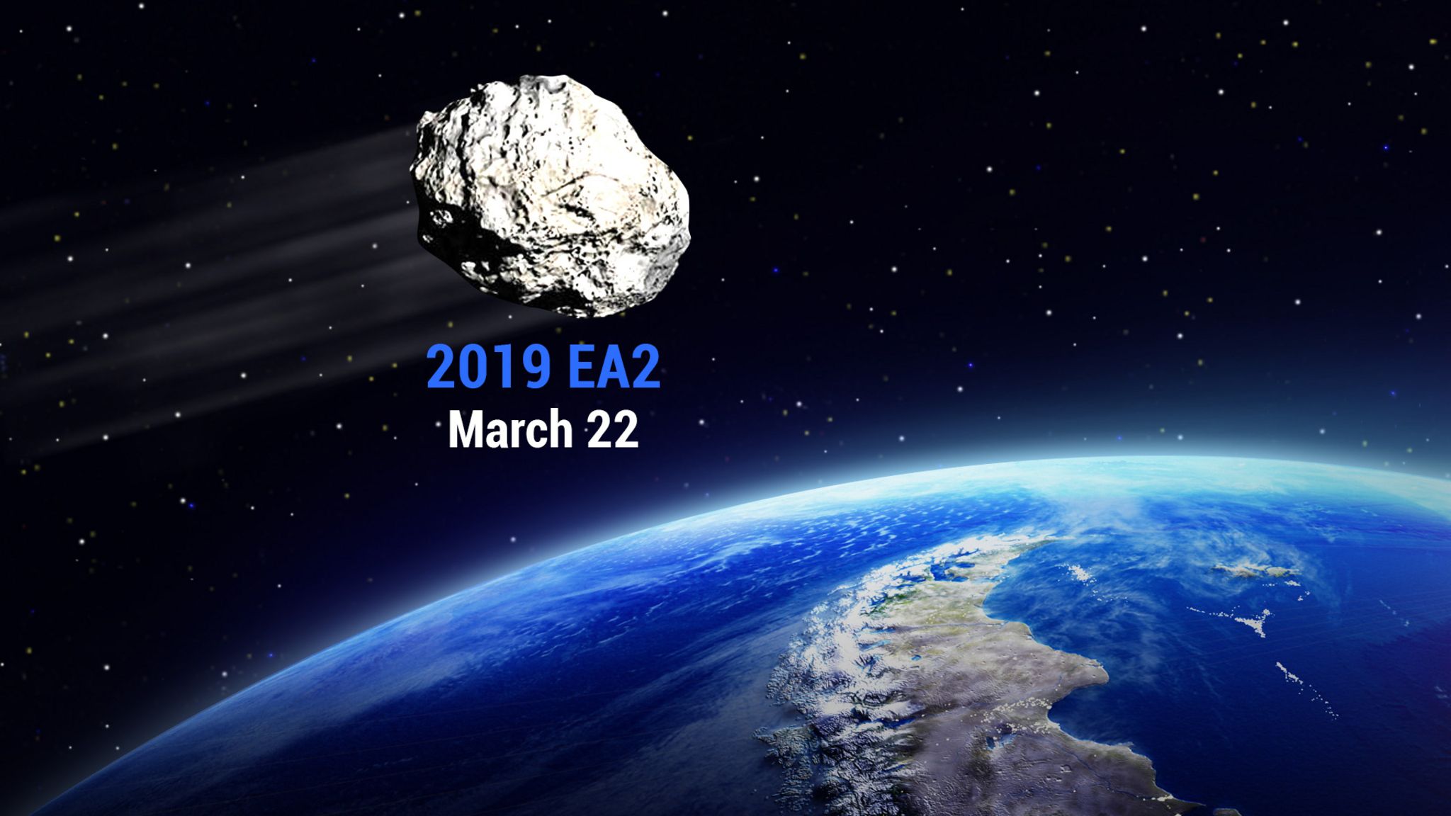 Giant Asteroid Approaches Earth2048 x 1152